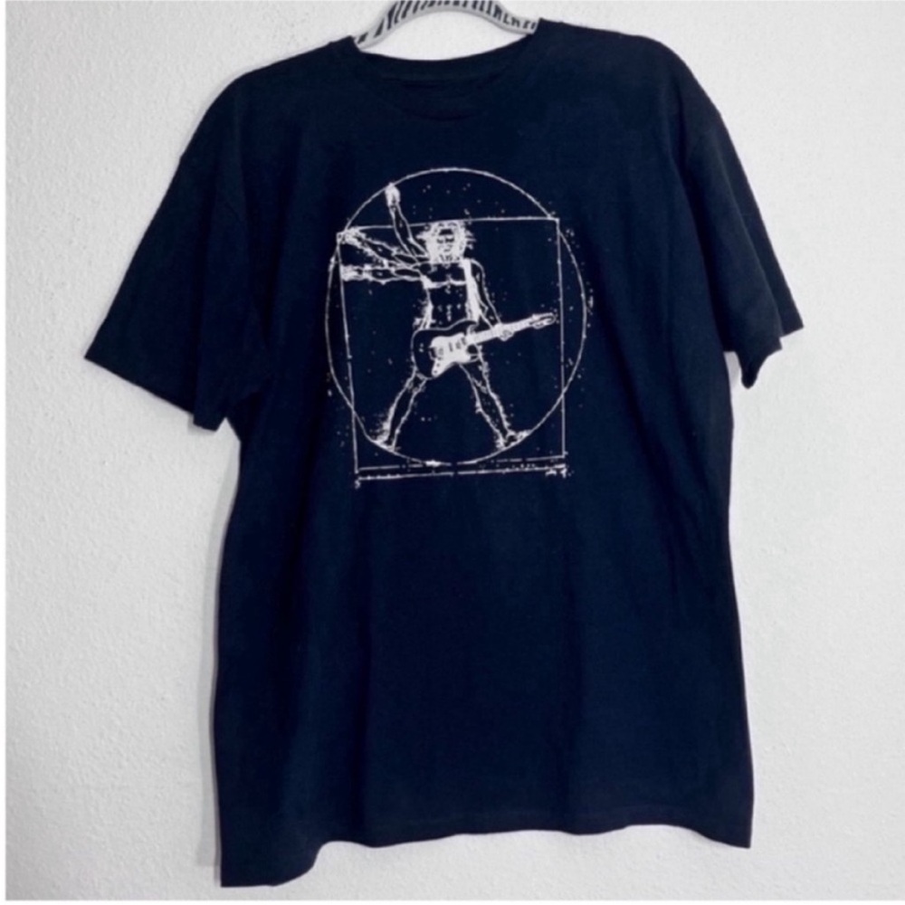 Men's Black Graphic Tee with Artistic Design